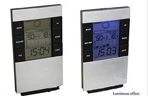 SIS indoor LCD desktop weather station with Alarm Clock,Temperature ,Humidity ,Travel Alarm Clock-Silver N4