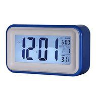 Generic Digital Alarm Clock Large Display Desk Electric Alarm Clock Blue with Light Control &amp; LED Touch Sensor... N2