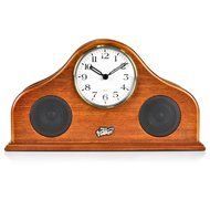 Pyle 2-in-1 Retro Vintage Style Clock &amp; Bluetooth Stereo Speaker System, Brown (PVNTLCL41BT) N4