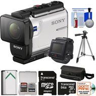 Sony Action Cam HDR-AS300R Wi-Fi HD Video Camera Camcorder &amp; Live View Remote with 64GB Card + Battery + Case...