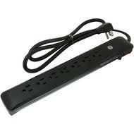 GE Ultrapro 7 Outlet Surge Protector, 1080 Joules, Black, 8' Cord, 34133 N2