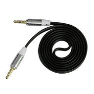 ABC&reg; 3.5mm Stereo Auxiliary Cable Male to Male Flat Audio Music Aux Cord (Black) N2