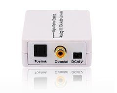 Avenk Digital to Analog Audio Converter, Optical / SPDIF Coaxial Coax to RCA R/L Stereo 3.5mm Adapter, DAC D2A... N2