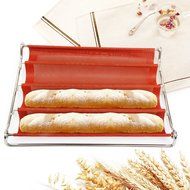 Yilove Non-stick Perforated Silicone Bread Baking Mold,4 loaf Molds N21