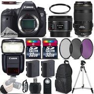 Canon EOS 6D DSLR Camera + 50mm 1.8 STM Lens + Canon 70-300mm IS USM Lens + Canon Speedlite 430EX III RT + 64GB...