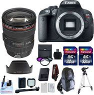 Canon EOS T5i + Canon EF 24-105mm f/4L IS USM Lens + 32GB Transcend SD Memory Cards + LED Video Light + Spare...