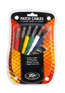 Peavey 3 Foot Colored 1/4 Inch Patch Cables, 6 Pack N4