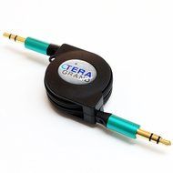 Tera Grand RETA-TE222-BL 3.5 mm Male to Male Stereo Retractable Cable with Aluminum Housing, Blue, 2.9' N17