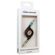 Tera Grand RETA-TE222-BL 3.5 mm Male to Male Stereo Retractable Cable with Aluminum Housing, Blue, 2.9' N21