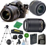D3200 24.2 MP CMOS Digital SLR, NIKKOR 18-55mm f/3.5-5.6 Auto Focus-S DX VR, 55-200mm f4-5.6G VR Nikkor, Tripod...