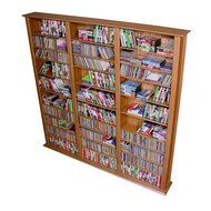 Media Storage Tower-Tall Triple Oak -76" N5