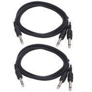 GLS Audio 6ft Y-Cable Cable Cords - 1/4" TRS Stereo to Dual 1/4" TS Mono Black Cord - 6' Send and Return Insert...