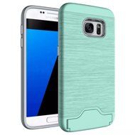 TYoung Soft TPU Brushed Skin Full Around Silicone Armor Case Shockproof Cover with Stand Support and Card Slot... N14