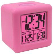70902 Equity by La Crosse Soft Cube LCD Alarm Clock Pink -Refurbished N2