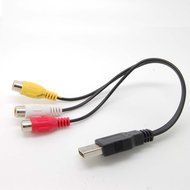 USB male to 3 RCA 3rca RGB Female Video Converter Cable HDTV TV c35