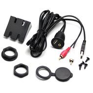 RAYSUN 1 Meter USB and 3.5mm AUX Extension Flush Mount - USB Dash Mount for Car Boat Motorcycle N10