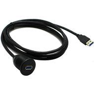 RAYSUN 1 Meter USB and 3.5mm AUX Extension Flush Mount - USB Dash Mount for Car Boat Motorcycle N12