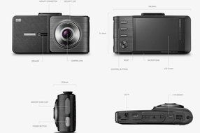 Gentex Thinkware F550 Dash Cam with 32GB SD Card Ultra Night Vision Built In Display Front &amp; Rear Full HD 19-F550
