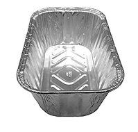 Handi-Foil 1 lb. - 25 Set - Aluminum Foil Mini-Loaf/Bread Baking Pan w/Clear Low Dome Lid N3