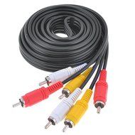 uxcell 10ft Triple 3 Male RCA Composite Audio Video DVD TV Cable Cord Black