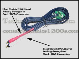 Technics 1200 1210 Gold Tip RCA Phono Cables With Internal Ground PCB N2
