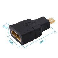 MILAPEAK (2 in 1) Mini-HDMI + Micro-HDMI Male to HDMI Female Adapter with Gold Plated, Black N28