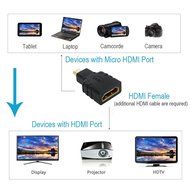 MILAPEAK (2 in 1) Mini-HDMI + Micro-HDMI Male to HDMI Female Adapter with Gold Plated, Black N29