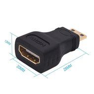 MILAPEAK (2 in 1) Mini-HDMI + Micro-HDMI Male to HDMI Female Adapter with Gold Plated, Black N32