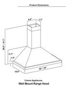 Cosmo COS-63190S 36" Wall Mount Range Hood with Touch Controls N3