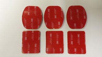 ProGear Set Of 3 Flat And 3 Curved 3M Pads For GoPro Hero 4/3+/3/2/1