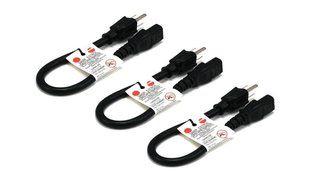 C&amp;E 3 PCS, Power Cord Cable w/ 3 Conductor 14AWG PC Power Connector Socket (C13/5-15P) Black 1 Feet, CNE591452 N21