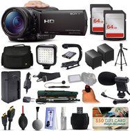 Sony HDR-CX900 Full HD Handycam Camcorder Video Camera + 128GB Boardcasting Filmmaker's Package with LED Night...