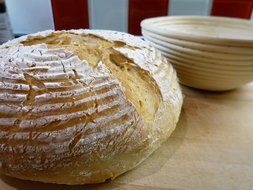 Banneton Proofing Basket Set (4 pieces) - Premium 8.5 Inch Round Bread Proofing Brotform, Dough Scraper, Linen... N5