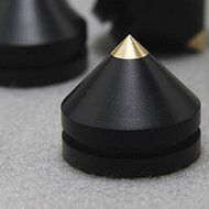 LuguLake Ultra Premium Ebony Wood Speaker Spike Set for Amplifier/Studio Monitor/CD Player/TV Speaker, 4 Packs N6
