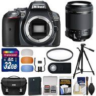 Nikon D5300 Digital SLR Camera Body (Grey) with 18-200mm VC Lens + 32GB Card + Case + Battery + Tripod + Filter... N4