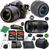 Nikon D3200 International Version - No Warranty, 18-55mm f/3.5-5.6 VR, Tamron 70-300mm DI LD Zoom, 2pcs 16GB ZeeTech...