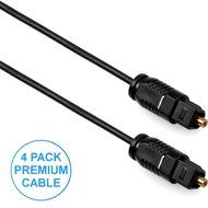 4 Pack - 3ft Male to Male Digital Audio Cable Toslink Fiber Optic Delivers Crystal Clear Sound Quality - Supports... N3