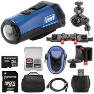 Coleman Aktivsport CX9WP GPS HD Video Action Camera Camcorder (Blue) with 32GB Card + Cases + Kit