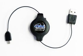 Tera Grand RETA-TE222-BL 3.5 mm Male to Male Stereo Retractable Cable with Aluminum Housing, Blue, 2.9' N27