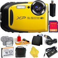 Fujifilm FinePix XP80 Waterproof Digital Camera with 2.7-Inch LCD (Yellow) + Case+64 GB Card+Reader + 6pc Starter...