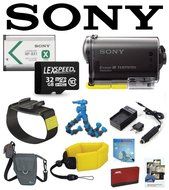 Sony HDR-AS20/B AS20 AS20/B HDRAS20/B POV Action Cam w/ Sony AKAWM1 Action Cam Wrist Strap (Black), Battery, Flexpod...