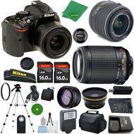 Nikon D5200 International Version - No Warranty, 18-55mm f/3.5-5.6 DX VR, Nikon 55-200mm f4-5.6G VR Nikkor, 2pcs...