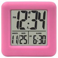 70902 Equity by La Crosse Soft Cube LCD Alarm Clock Pink -Refurbished N4