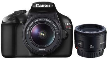 Canon Digital SLR Camera EOS Kiss X50 with EF-S18-55mm IS II Lens Kit (Black) - International Version (No Warranty) N11