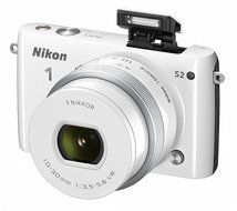 Nikon Mirrorless Interchangeable Lens Camera Nikon1 S2 Double Zoom Kit S2wzwh (White) N8