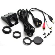 RAYSUN 1 Meter USB and 3.5mm AUX Extension Flush Mount - USB Dash Mount for Car Boat Motorcycle N15