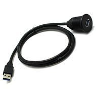 RAYSUN 1 Meter USB and 3.5mm AUX Extension Flush Mount - USB Dash Mount for Car Boat Motorcycle N16