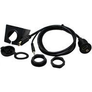 RAYSUN 1 Meter USB and 3.5mm AUX Extension Flush Mount - USB Dash Mount for Car Boat Motorcycle N17