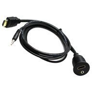 RAYSUN 1 Meter USB and 3.5mm AUX Extension Flush Mount - USB Dash Mount for Car Boat Motorcycle N19