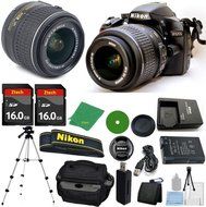 Nikon D3200 Digital SLR - International Version (No Warranty), 18-55mm f/3.5-5.6 DX VR, 2pcs 16GB ZeeTech Memory...